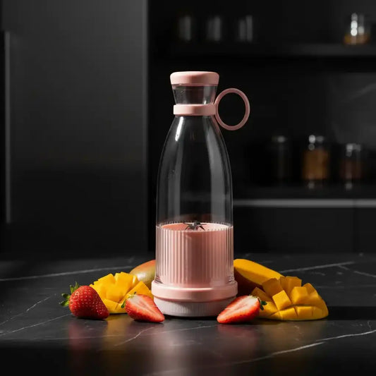 Mini hachoir électrique rose portable 6 lames pour smoothies — vue principale