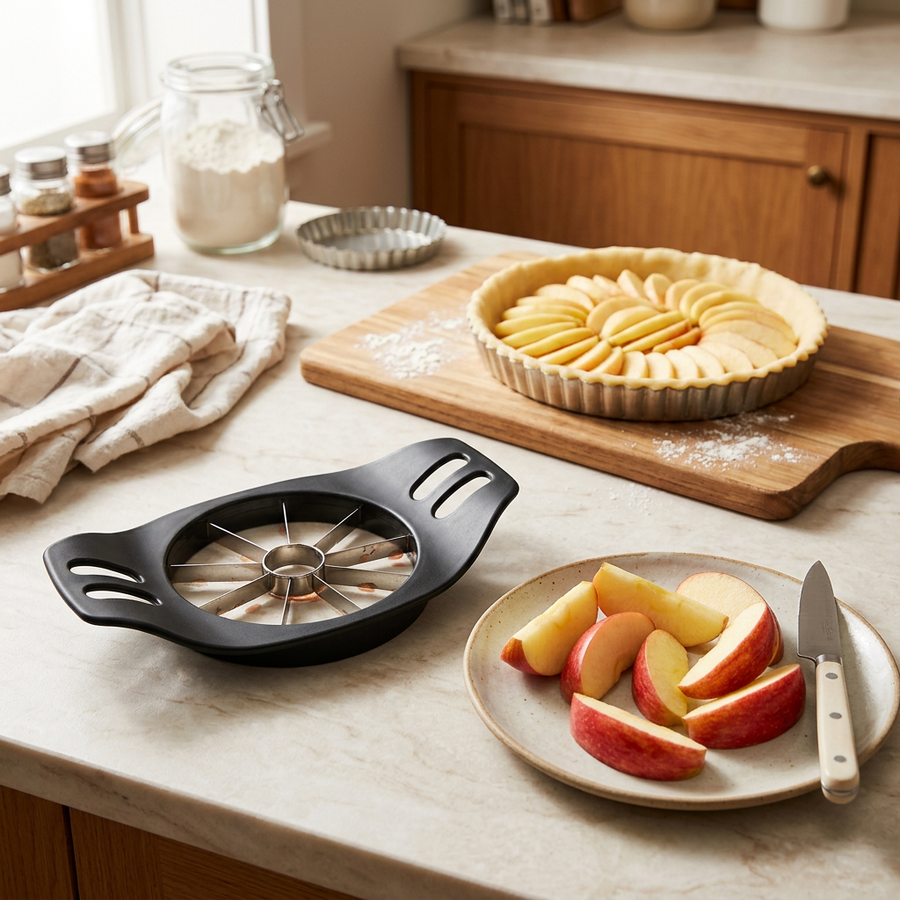 Coupe-pomme inox 8 quartiers, en situation dans la cuisine