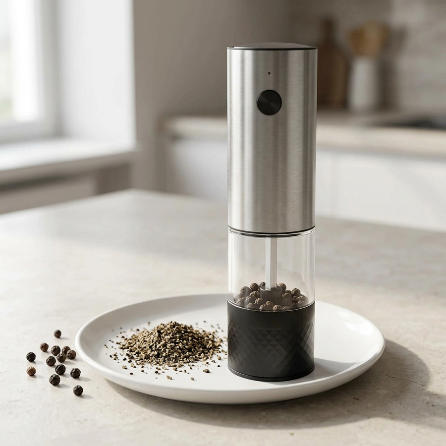 Moulin à poivre automatique compact rechargeable, résultat obtenu