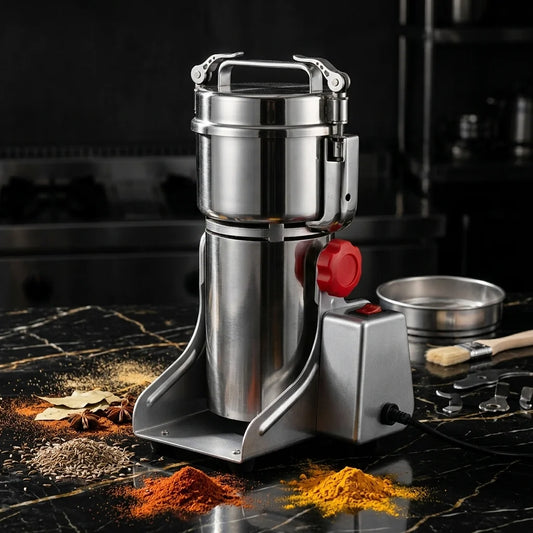 Hachoir inox epices grains - ambiance epices marbre noir