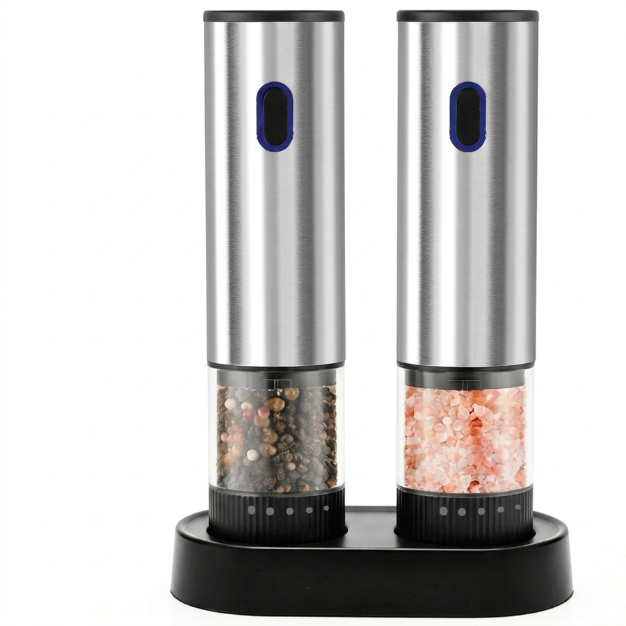 Moulin à sel et poivre électrique rechargeable Type-C, vue produit sur fond blanc