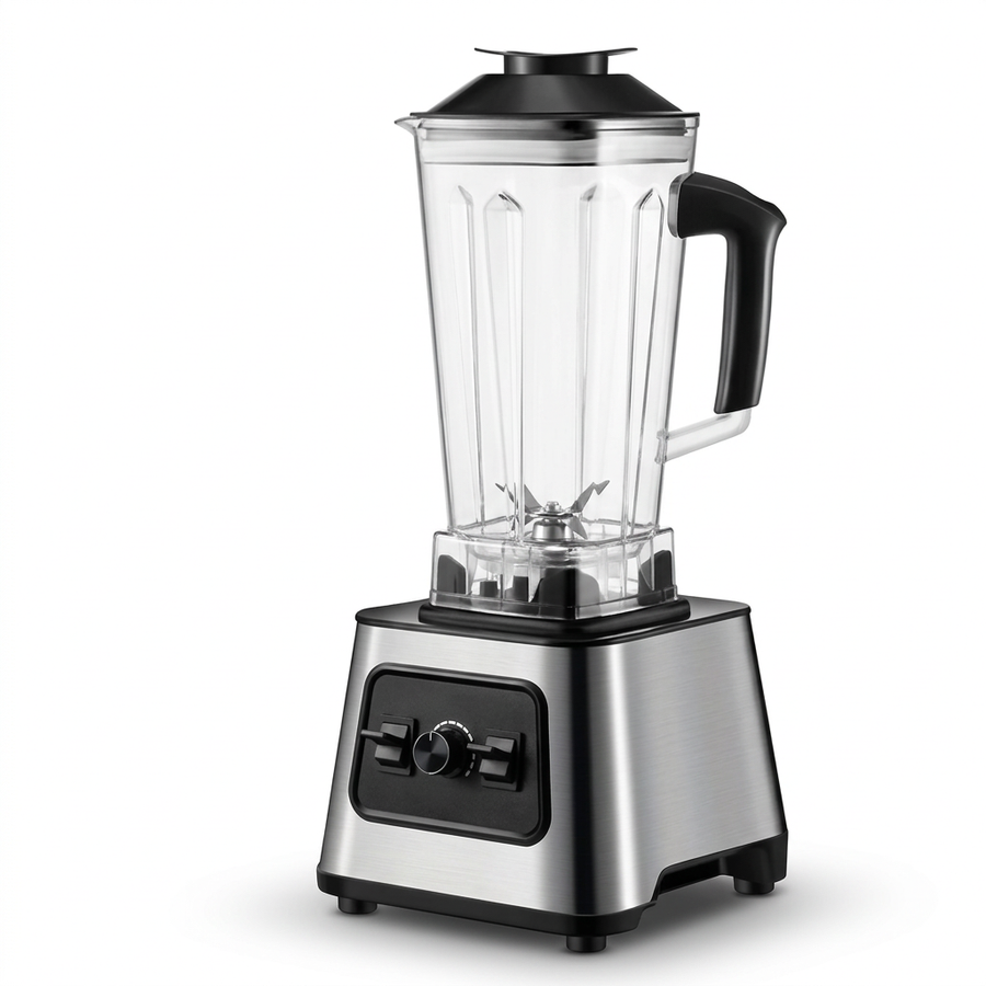 Blender hachoir de table 2,5 L, 4 lames inox, vue produit sur fond blanc