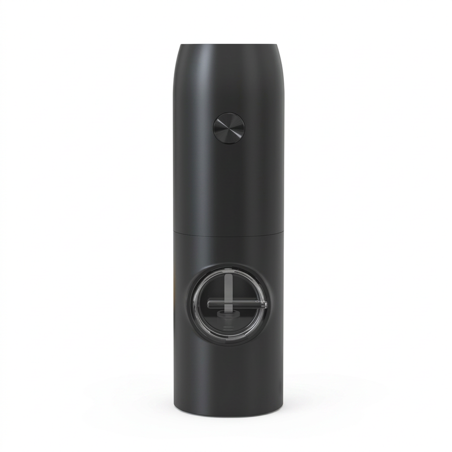 Moulin à poivre électrique noir avec lumière LED, à l'unité, vue produit sur fond blanc