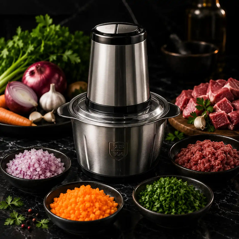 Hachoir électrique inox : robuste, hygiénique et durable