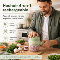 Hachoir 4 en 1 rechargeable — vue de face