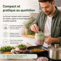 Hachoir 4 en 1 sans fil — détail lames inox