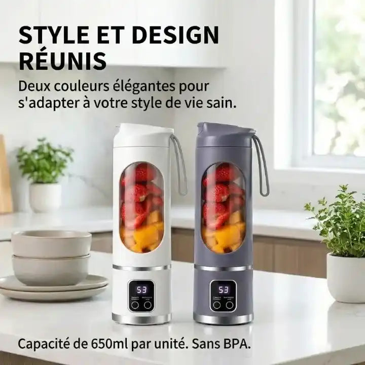 Hachoir blender portable 450ml 70W rechargeable USB-C — vue arrière