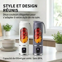 Hachoir blender portable 450ml 70W rechargeable USB-C — vue arrière