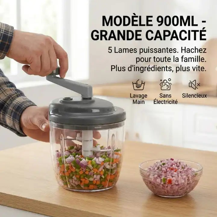 Lames inox hachoir manuel à manivelle 520ml – détail