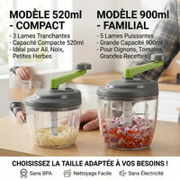 Hachoir manuel à manivelle ail et légumes – utilisation