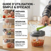Hachoir manuel 520ml lames inox – vue d'ensemble