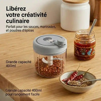 Hachoir manuel rotatif vert 200ml multifonction pour ail — vue arrière