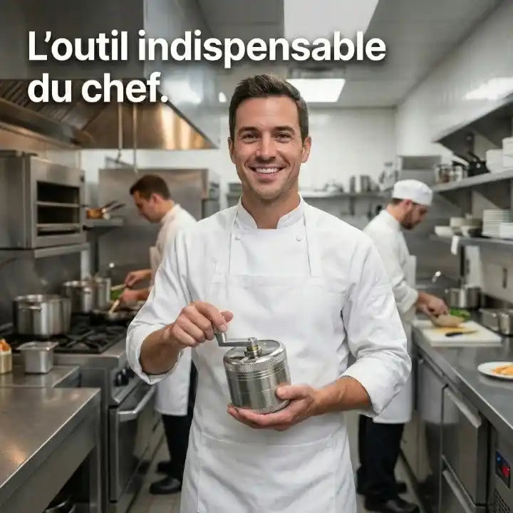 Hachoir manuel métallique à manivelle pour noix et épices — accessoires inclus