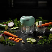 Mini hachoir électrique vert 30W 100ml + 250 ml plastique — vue principale