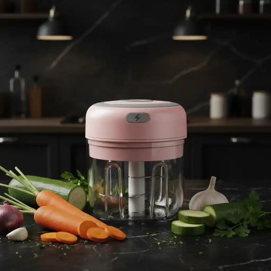Mini hachoir électrique rose 30W 250 ml plastique — vue principale