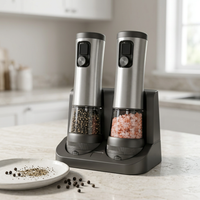 Moulin à poivre et sel électrique, duo avec base de recharge, résultat obtenu