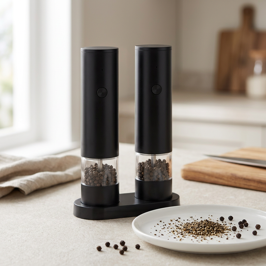 Moulin à poivre électrique rechargeable USB, seul ou en duo, résultat obtenu