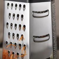 Râpe inox professionnelle 6 faces, gros plan sur les détails