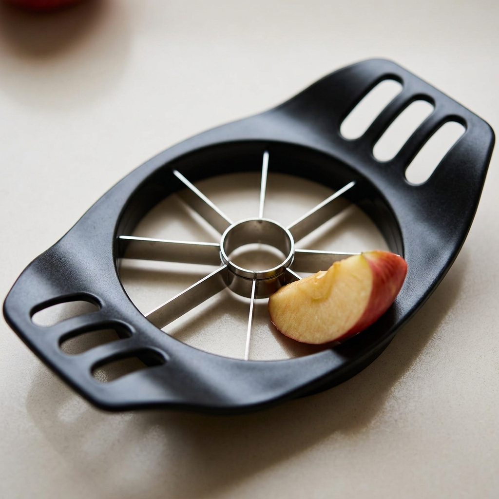 Coupe-pomme inox 8 quartiers, gros plan sur les détails