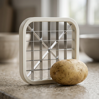 Coupe-frites 5 en 1 inox avec vide-pomme, gros plan sur les détails
