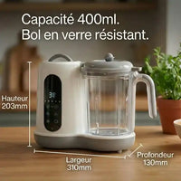 Hachoir bébé multifonction 50-400ml vapeur et mixage 450W — vue arrière