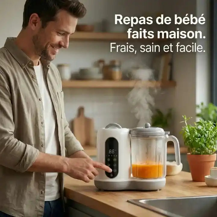 Hachoir bébé multifonction 50-400ml vapeur et mixage 450W — vue de dessus