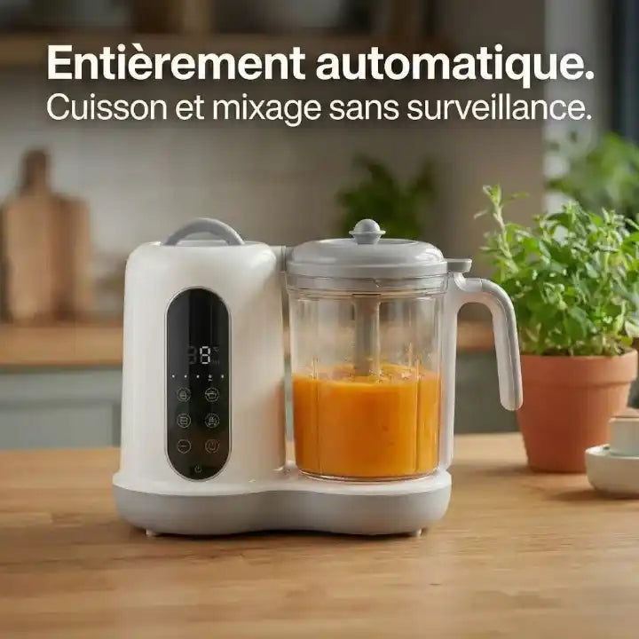 Hachoir bébé multifonction 50-400ml vapeur et mixage 450W — accessoires inclus