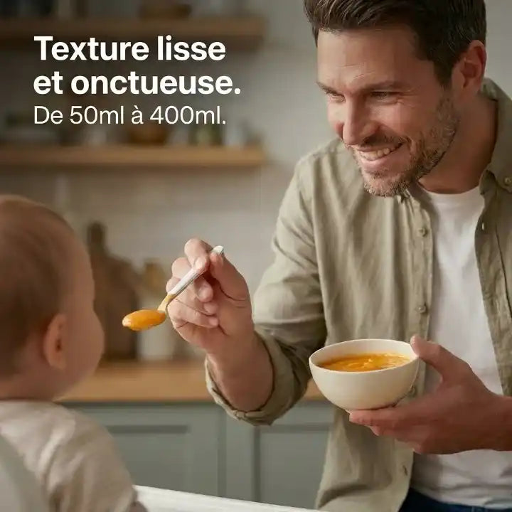 Hachoir bébé multifonction 50-400ml vapeur et mixage 450W — vue latérale