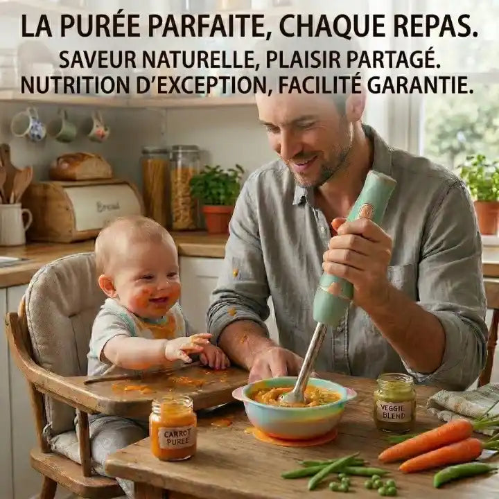 Hachoir blender électrique 300W mixeur plongeant — vue latérale