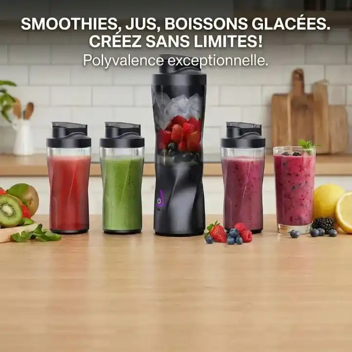 Hachoir blender portable 700 ml 360 W sur batterie — vue arrière