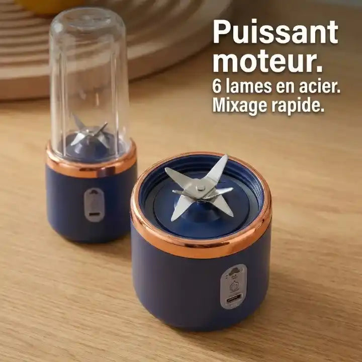 Hachoir électrique portable 400 ml avec 2 gobelets sur batterie — vue de dessus