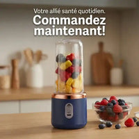 Hachoir électrique portable 400 ml avec 2 gobelets sur batterie — vue latérale