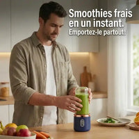 Hachoir électrique portable 400 ml avec 2 gobelets sur batterie — accessoires inclus