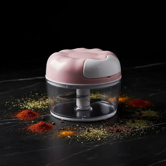Hachoir manuel à ficelle multifonction rose pour ail et légumes — vue principale