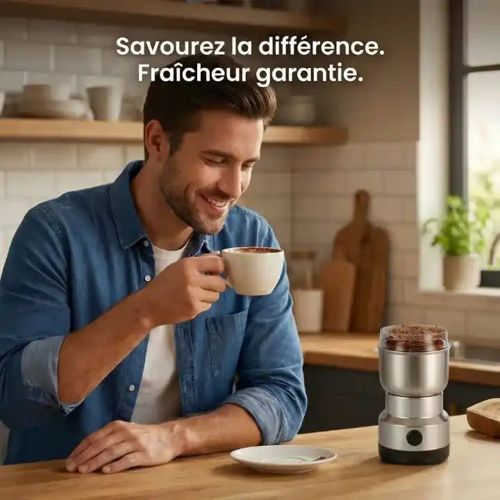 Hachoir électrique inox compact 300 ml — vue de dessus