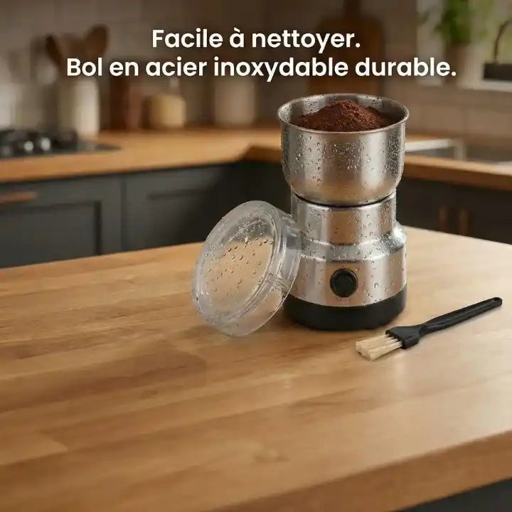 Hachoir électrique inox compact 300 ml — accessoires inclus