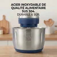 Hachoir électrique inox 5L 500W avec 6 lames et 5 vitesses — vue latérale