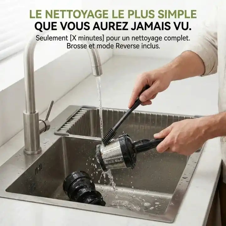 Hachoir extracteur de jus BioloMix à presse à froid avec chute 78mm — vue arrière