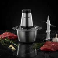 Hachoir électrique inox 500W bol 2L Biolomix avec lame suplémentaire — vue principale