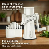 Hachoir légume rotatif 5 en 1 à manivelle avec ventouse — vue de dessus