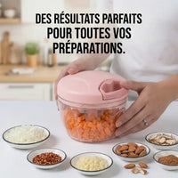 hachoir manuel à ficelle rose découpe légumes