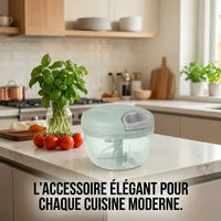 hachoir manuel à ficelle vert dans la cuisine