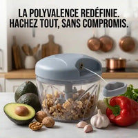 hachoir manuel à ficelle bleu pour légume et fruit sec