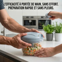 hachoir manuel à ficelle bleu pour découper les légumes