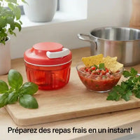 Hachoir manuel à ficelle compact lames inox pour ail — vue arrière