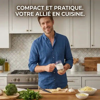 Hachoir manuel blanc à manivelle pour noix et fruits secs — vue de dessus