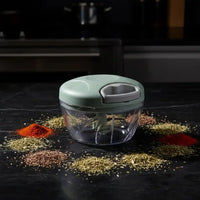 Hachoir manuel à ficelle 500 ml vert pour ail et légumes — vue principale