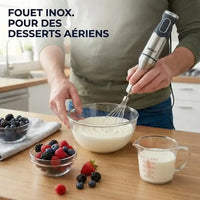 Hachoir multifonction 4 en 1 avec mixeur plongeant 1000W en action - Préparation culinaire rapide