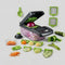 Hachoir légume multifonction 16 en 1 gris lames inox