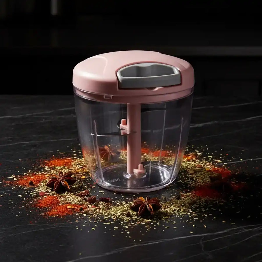 Hachoir manuel à ficelle 900 ml rose pour ail et légumes — vue principale